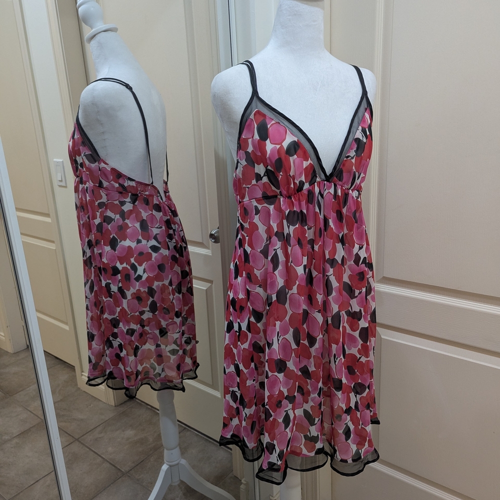 Oscar de la Renta  pink label Floral Sheer Chemise